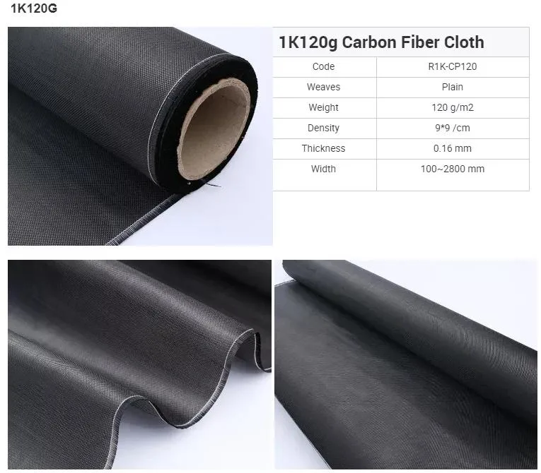 1K 3K 6K 12K Twill Plain Carbon Fiber Fabric Prepreg Ud Cloth