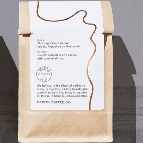 Merci, prodotti, merci, alimenti, caffè, sacchetti per imballaggio, etichette autoadesive